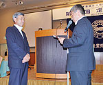 Retiring Vice President Masatake Nakamura is recognized