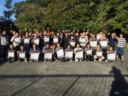 「ストップ不安定雇用」のアピールをするＪＣＭ第47回労働リーダーシップコース受講生（京都）